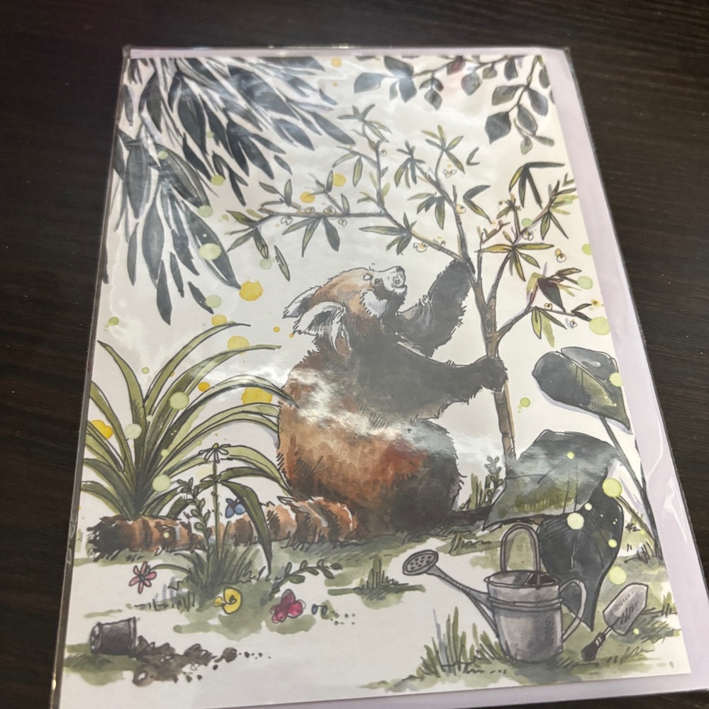 BLANK RED PANDA GREETING CARD